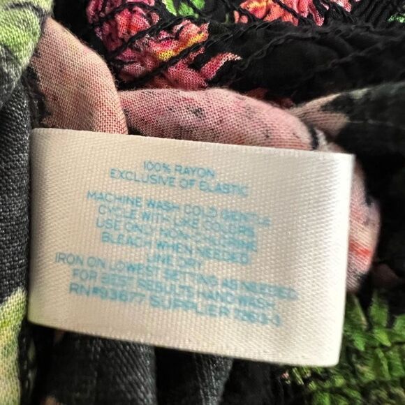 L’Amour Nanette Lepore black pineapple pants stretch elastic waist size XS - Picture 3 of 6